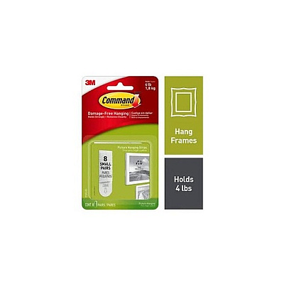 3M 17205-es Small Picture Hang Str, 8 Prs (17205ES)