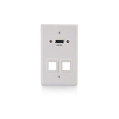 C2G Hdmi Sg Wall Plate+2 Keystones White (60161)