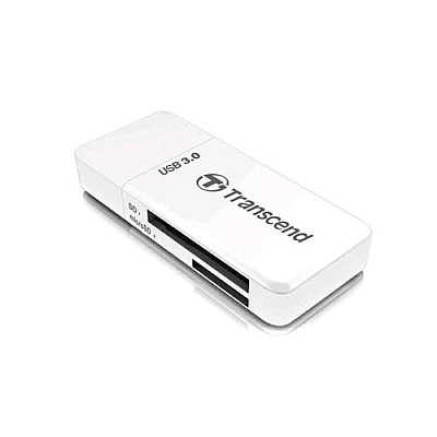 Transcend Usb 3.0 Sd / Micro Sd Card Reader, White (TSRDF5W)
