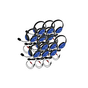 Ergoguys Califone 12 Pack Blue Stereo Headphones (2800BLAV12L)