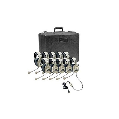 Ergoguys Califone 10 Pack Deluxe Stereo Headsets (3066USB10)