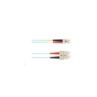 Black Box Om3 50/125 Multimode Fiber Optic Patch Cable - Ofnp Plenum, Sc To Lc, Aqua, 15-m (49.2-ft.), Gsa, Taa, Non-returnable/non-cancelable (FCMP10015MSCLCAQ)