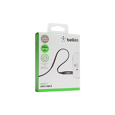 Belkin Cable,3.5mm Audio,m/m,flat,straight,nic (AV10127TT03BLK)