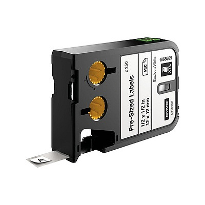 DYMO 12mmx12mm Pre-sized Label,black On White (1868665)
