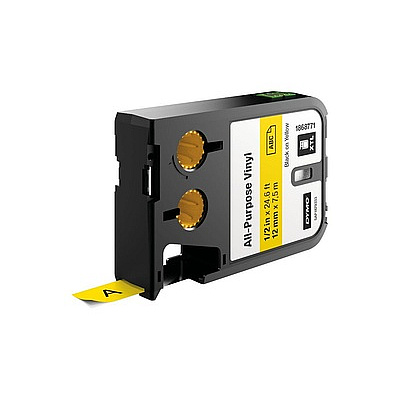 DYMO 12 Mmall-purpose Vinyl, Black On Yellow (1868771)