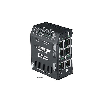 Black Box Fast Ethernet (100-mbps) Extreme Temperature Switch - (6) 10/100-mbps Copper Rj45, 12v Dc-power, Gsa, Taa (LBH600AP12)
