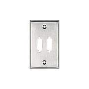 Black Box Wallplate - Db15, Single-gang, 2-punchout Openings, Stainless, Gsa, Taa (WP081)