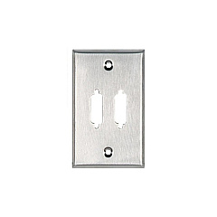 Black Box Wallplate - Db15, Single-gang, 2-punchout Openings, Stainless, Gsa, Taa (WP081)