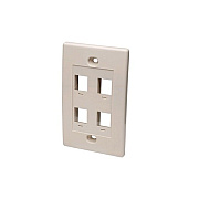 Intellinet 4 Outlet Ivory Wall Plate (162951)