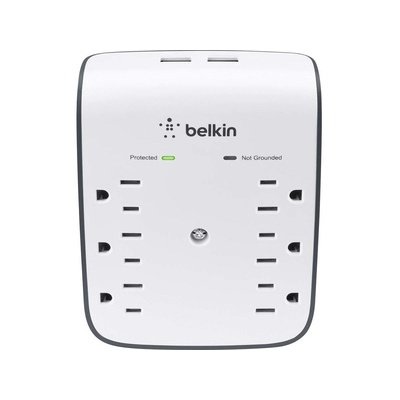 Belkin Surge,prt,6ot,wm,900j,$25k, 2.1amp,usb (BSV602TT)