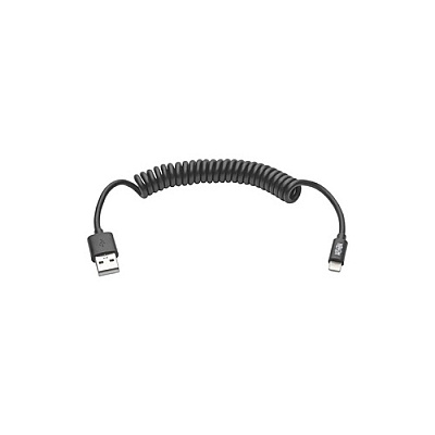 Tripp Lite 4ft Lightning Coiled Charge Cable Black (M100004COILBK)