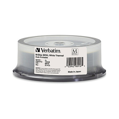 Verbatim M-disc Bdxl 100gb 4x Thermal Print 25pk (98916)