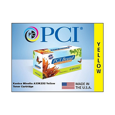 PCI Brand Konica Minolta Tn512y Tn514y A8da230 A33k232 Yellow Toner Cartridge 26k Yield For Konica-minolta Bizhub C454, C554, C554e, C458, C558, C658 (A33K232PCI)