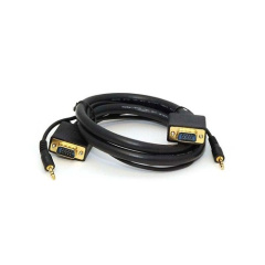 Monoprice Vga Hd15 M/m Cable W/audio 3ft (556)