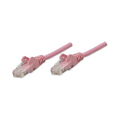 Intellinet 10 Ft Pink Cat5e Snagless Patch Cable (453097)