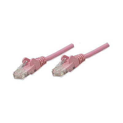 Intellinet 25 Ft Pink Cat5e Snagless Patch Cable (453110)