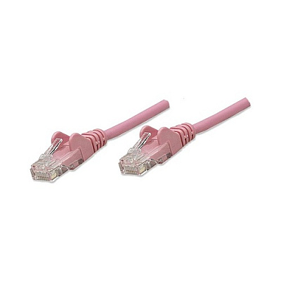 Intellinet 50 Ft Pink Cat5e Snagless Patch Cable (453127)