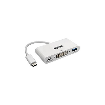 Tripp Lite Usb C To Dvi Adapter, Hub & Pd Charging (U44406NDUC)