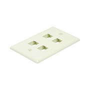 Monoprice Wall Plate For Keystone- Ivory 4 Hole (6732)