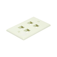 Monoprice Wall Plate For Keystone- Ivory 4 Hole (6732)