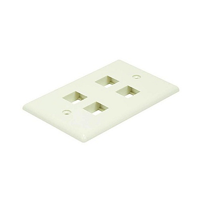 Monoprice Wall Plate For Keystone- Ivory 4 Hole (6732)