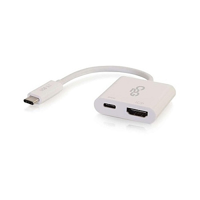 C2G Usb-c To Hdmi+usb-c Charging White (29532)