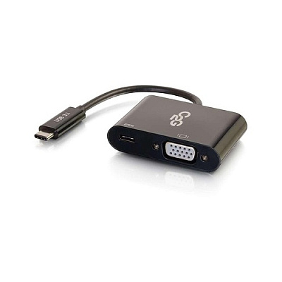 C2G Usb-c To Vga+usb-c Charging Black (29533)