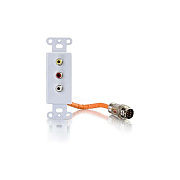 C2G Rapidrun 3 Rca Wallplate Yrw-wht Mf (60095)