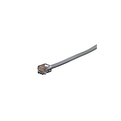 Black Box Flat Satin Telco Patch Cable - Stranded, Unshielded, Pvc, Straight-pin, 6-wire, Rj11, Male/male, Gray, 4-ft. (1.2-m) (EL06MS04)