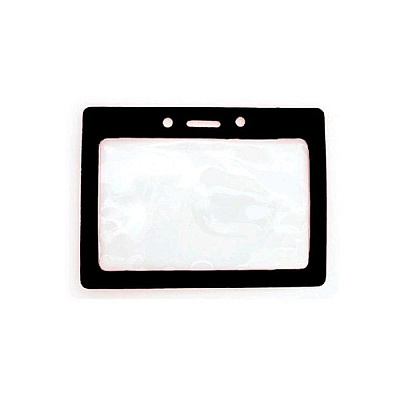 Brady People ID Badge Holder-horizontal Black Border (407TBLK)