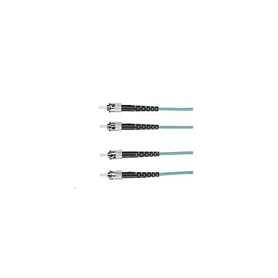 Black Box Om3 50/125 Multimode Fiber Optic Patch Cable - Ofnr Pvc, St To St, Aqua, 5-m (16.4-ft.) (EFNT010005MSTST)