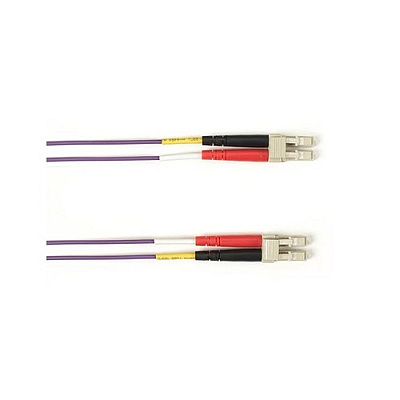 Black Box Om4 50/125 Multimode Fiber Optic Patch Cable - Ofnp Plenum, Lc To Lc, Purple, 2-m (6.5-ft.), Gsa, Taa (FOCMPM402MLCLCVT)
