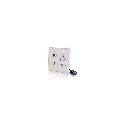 C2G Wp Dbl Alum Hd-15,3.5,a/v,usb (40545)