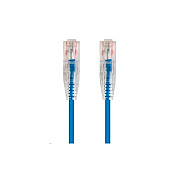 Monoprice Slimrun Cat6 Ethernet Patch Cable Snagless Rj45 Stranded 550mhz Utp Pure Bare Copper Wire 28awg 30ft Blue (34630)