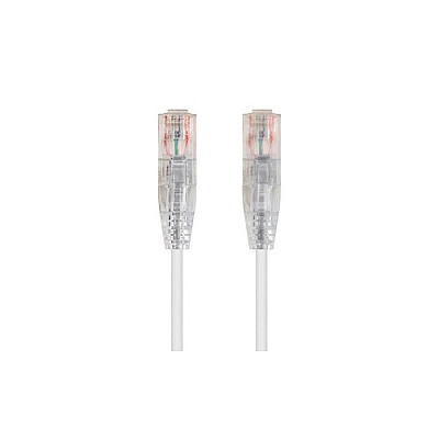 Monoprice Slimrun Cat6 Ethernet Patch Cable_ Snagless Rj45_ Stranded_ 550mhz_ Utp_ Pure Bare Copper Wire_ 28awg_ 50ft_ White (34642)