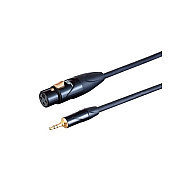 Monoprice Stage Right By On Tour Cables - Xlr Female To 1/8in Trs Male Connector_ 24awg_ Black_ 3ft (35802)