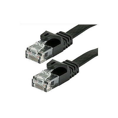 Monoprice Cat5e Flat Patch Cable_ 1ft Black (9545)