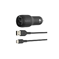 Belkin Dual Usba Carchgr 1m Pvc A-c, 24w, Blk (CCE001BT1MBK)
