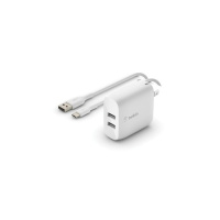 Belkin Dual Usba Wlcharger 1m Pvc A-c,24w,wt (WCE001DQ1MWH)