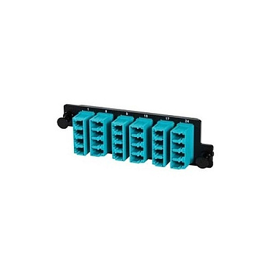 Leviton Hd, 6/lc Mm Quad, Aqua Adapter (HDFPLCQ24LC)