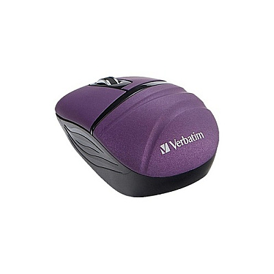 Verbatim Wireless Mini Travel Mouse, Commuter Series - Purple (70707)