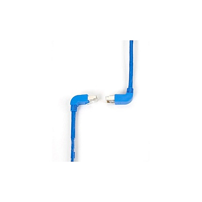 Black Box Cat6 250-mhz Molded Angled Stranded Ethernet Patch Cable - Shielded (s/ftp), Cm Pvc (rj45 M/m), Blue, 15-ft. (4.6-m) (EVNSL216S01590DU)