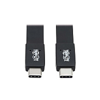 Tripp Lite Usb C Cable Flat 10 Gbps M/m Black 3ft (U420003G2FL)