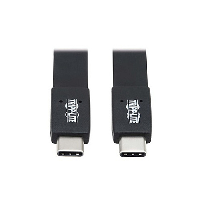 Tripp Lite Usb C Cable Flat 10 Gbps M/m Black 3ft (U420003G2FL)