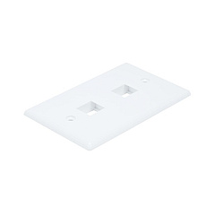 Monoprice Wall Plate For Keystone, 2 Hole - White (6727)