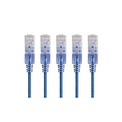 Monoprice Slimcat6a Patch Cable, 5-pack, 5ft Blue (15134)