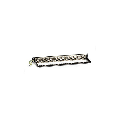 Black Box Cat6a Staggered Feed-through Patch Panel - 1u, Shielded, 24-port, Gsa, Taa (C6AFP70S24)
