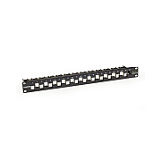 Black Box Cat6a Staggered Multimedia Patch Panel - 1u, Blank, 24-port, Gsa, Taa (C6AMP7024)