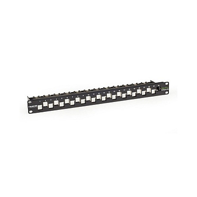 Black Box Cat6a Staggered Multimedia Patch Panel - 1u, Blank, 24-port, Gsa, Taa (C6AMP7024)