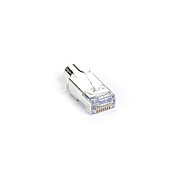 Black Box Cat6 Ez Rj45 Modular Plug Connector For Round Solid/stranded Wire - Shielded, Taa, 25-pack, Gsa, Taa (C6EZSP25PAK)